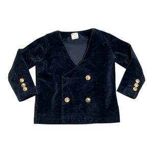 Analogie By Lil Legs Navy Blue Velvet Kids Blazer Size 2 Jacket